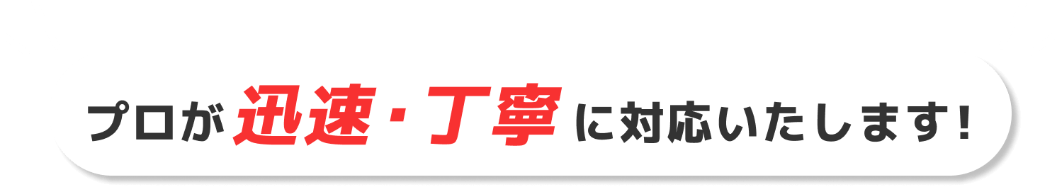 プロが迅速・丁寧に対応いたします！